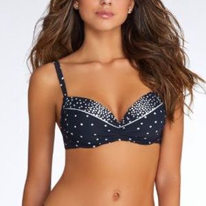 Coco Reef Bra Sized Clarity Dots Cast Black Back Tie for Custom Fit 32/34D